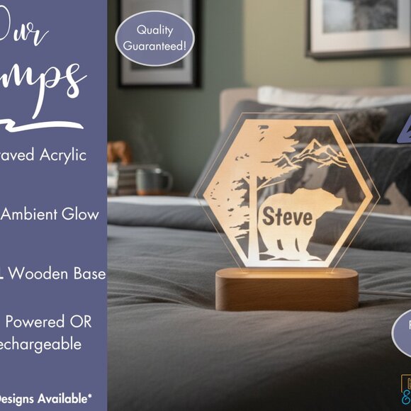 Custom LED Bear Name Light • Personalized Bedroom Decor • Girl Gift - Picture 3 of 8